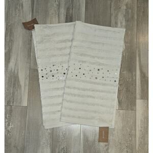 West Elm White Silver Accent NWT Pillows 24x24"